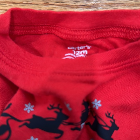 12 Month Carter’s Christmas Fleece Pants Pajamas New - Picture 3 of 3
